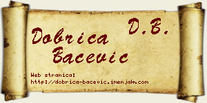 Dobrica Bačević vizit kartica